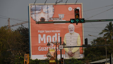 Plakat von Premierminister Narendra Modi 